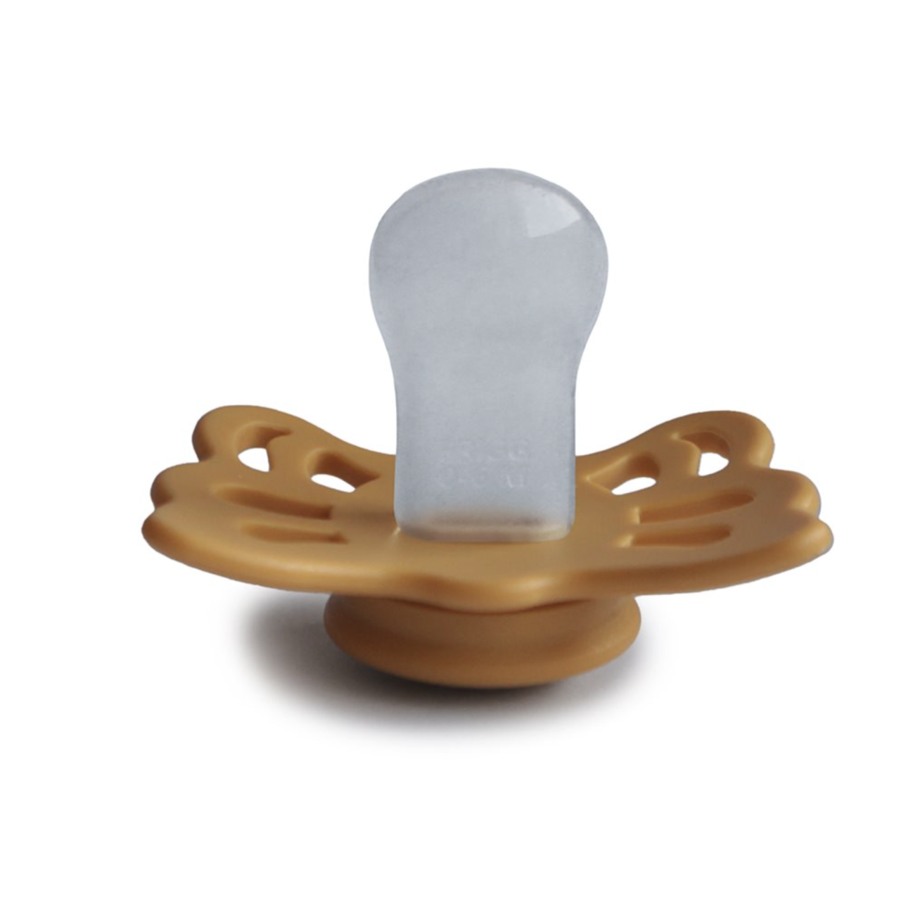 FRIGG Butterfly - Silicone ortodontinis čiulptukas - Honey Gold 2 FRIGG Butterfly - Silicone ortodontinis čiulptukas - Honey Gold 2