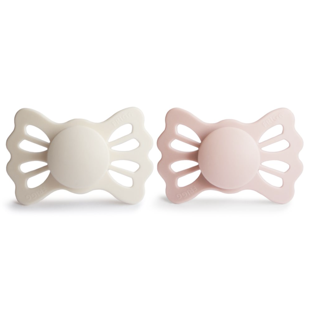 FRIGG Lucky - Silicone 2-Pack simetriniai čiulptukai - Cream/Blush 1 FRIGG Lucky - Silicone 2-Pack simetriniai čiulptukai - Cream/Blush 1