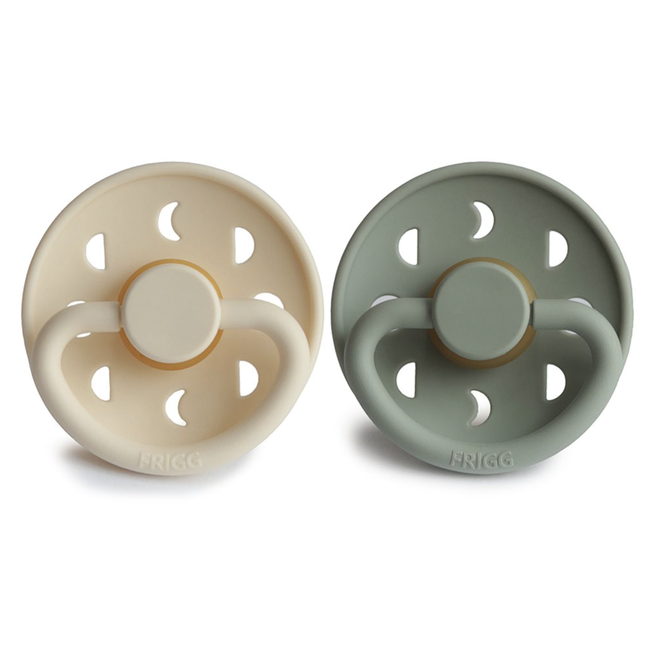 FRIGG Moon Phase - Round Latex 2-Pack čiulptukai - Cream/Sage FRIGG Moon Phase - Round Latex 2-Pack čiulptukai - Cream/Sage