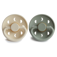 FRIGG Moon Phase - Round Latex 2-Pack čiulptukai - Cream/Sage FRIGG Moon Phase - Round Latex 2-Pack čiulptukai - Cream/Sage