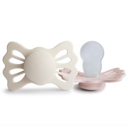 FRIGG Lucky - Silicone 2-Pack simetriniai čiulptukai - Cream/Blush FRIGG Lucky - Silicone 2-Pack simetriniai čiulptukai - Cream/Blush
