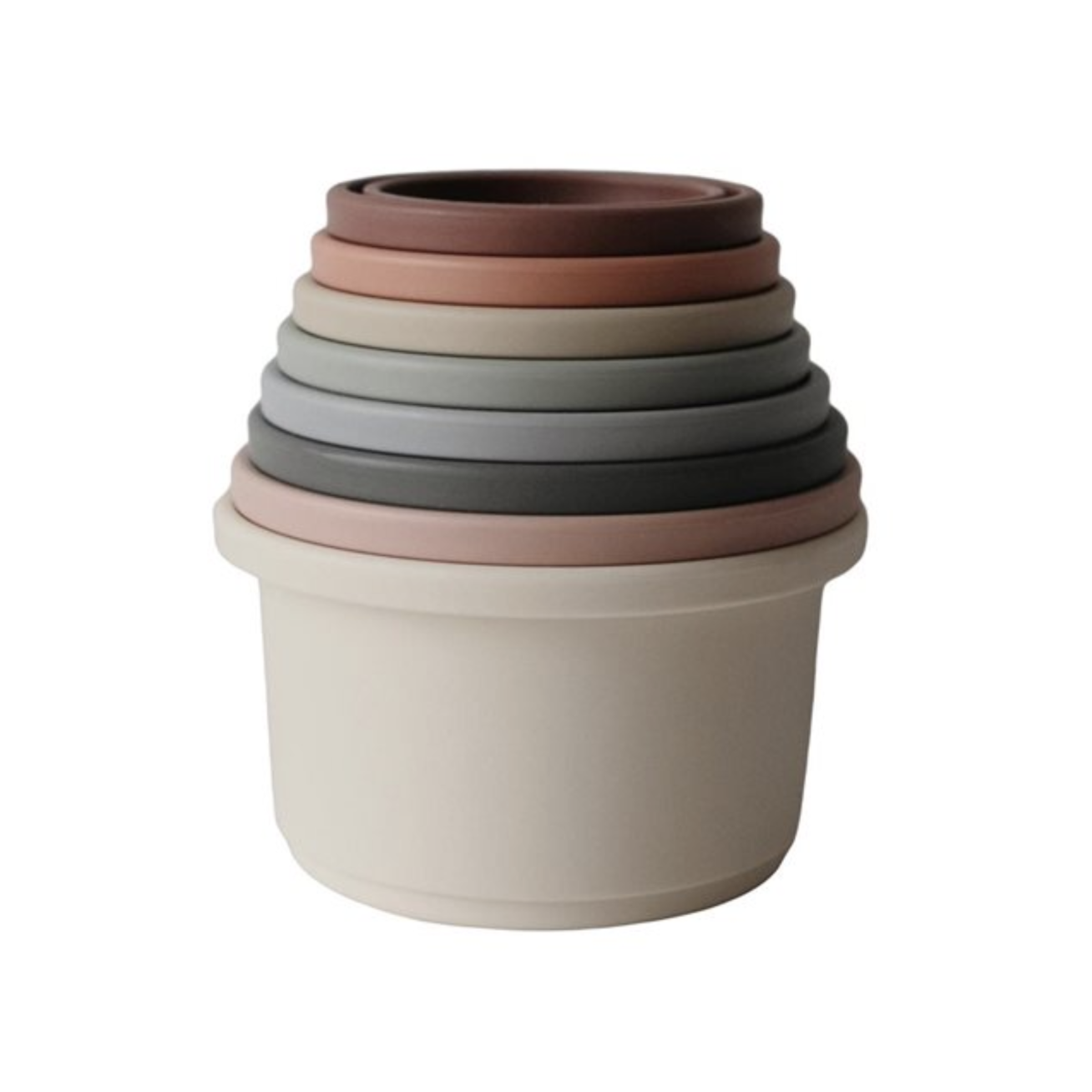 Mushie puodelių bokštas 1