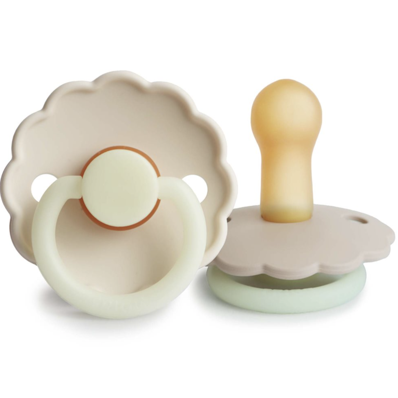 FRIGG Daisy - Round Latex 2-Pack čiulptukai - Cream night/Croissant night 2