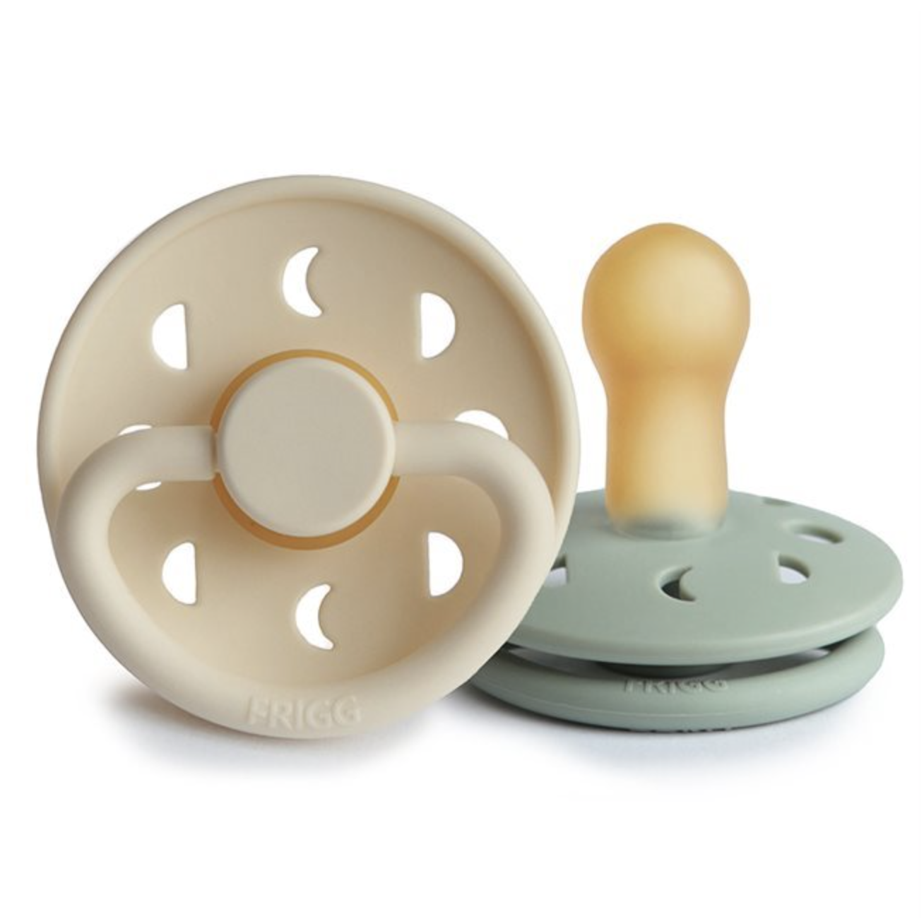 FRIGG Moon Phase - Round Latex 2-Pack čiulptukai - Cream/Sage 2