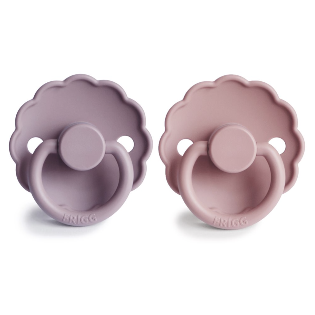 FRIGG Daisy - Round Silicone 2-Pack čiulptukai - Baby Pink/Soft lilac 5