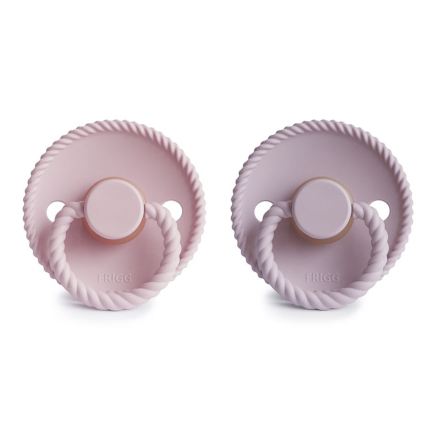 FRIGG Rope - Round Latex 2-Pack čiulptukai - Baby Pink/Soft lilac 1